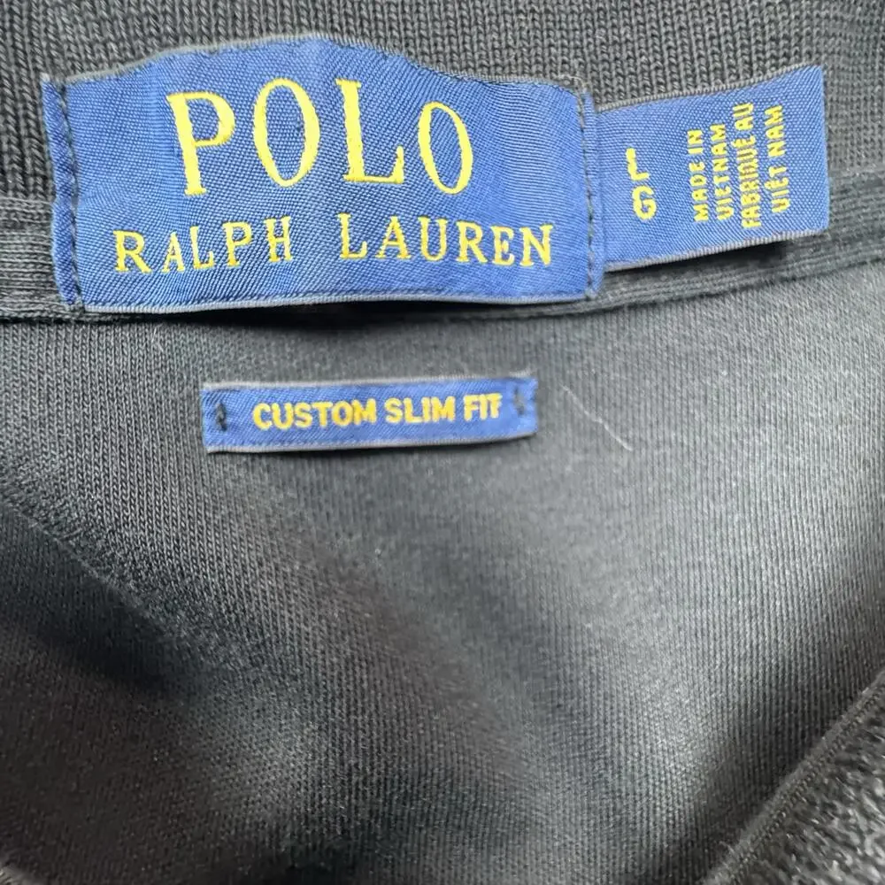 Polo Ralph Lauren Polo Shirt Mens Large Gray Custom Slim Fit Pony Logo Knit